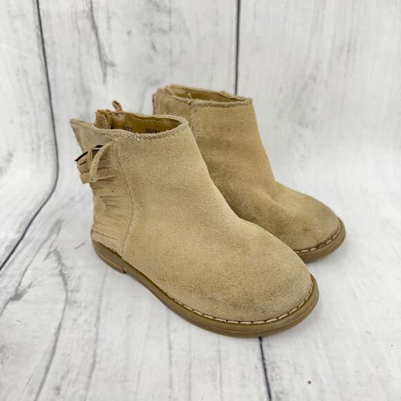GAP Girls Fringe Boot Suede Brown New Sand Shoes Baby Size 5 - Picture 1 of 10